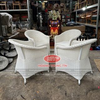 Ghế thúng dây tròn nhựa màu trắng