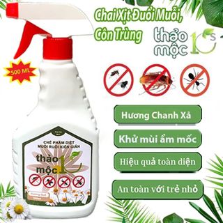 Chai Xịt Đuổi Muỗi, Côn Trùng Thảo Mộc 10S 500ml Mùi Hương Dễ Chịu Xuất Xứ Thảo Mộc - Xua Đuổi Muỗi, Gián, Côn Trùng sale