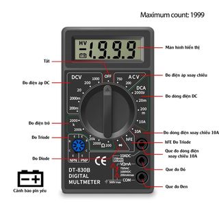 ĐỒNG HỒ ĐO VẠN NĂNG ĐIỆN TỬ DT- 830B
