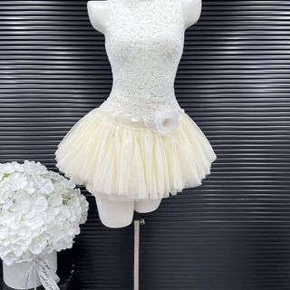 Đầm xòe ren sát nách lưới tầng HTK