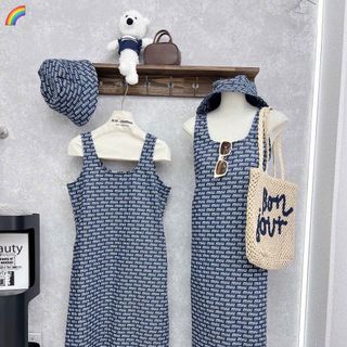ĐẦM 2S BÒ GIẶT IN FULL KÈM MŨ - HÀNG QCCC
