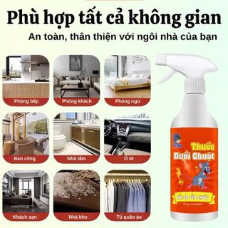 Xịt Đuổi Chuột TOM Công Nghệ Nhật Bản·350ml - Dùng Cho Xe Ôtô, Trong Nhà - Nguồn Gốc Thảo Mộc Mùi Hương Dễ Chịu an toàn