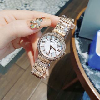 XẢ KHO ĐỒNG HỒ NỮ CAO CẤP PHOSSIL VIRGINIA MẶT TRÒN MINI VIỀN HỘT