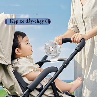 Quạt tích điện đèn LED vòng ngoài  -đèn trong .hàng đẹp Quạt Kẹp Tích Điện,đèn led 3 chế độ