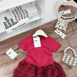 🌸 CHÀO BUÔN SET VÁY XINH CHO BÉ GÁI – SÉT VÁY SÓNG ÁO COTTON TÀU 🌸