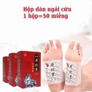 Miếng dán thải độc chân, Hộp 50 miếng dán thải độc cơ thể, Miếng dán chân ngải cứu năng cao sức khỏe