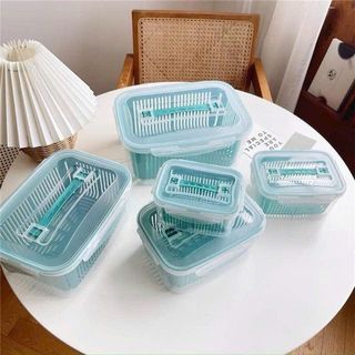 Set 5c hộp nhựa có nắp đựng đồ tủ lạnh