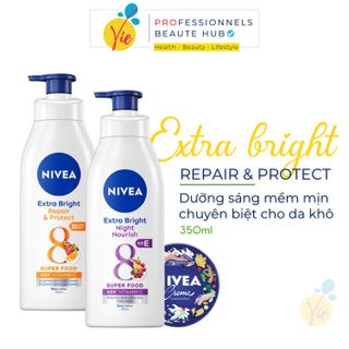 Sữa Dưỡng Thể NIVEA Extra Bright Body Lotion Hỗ Trợ Dưỡng Sáng, Căng Mịn 350ml