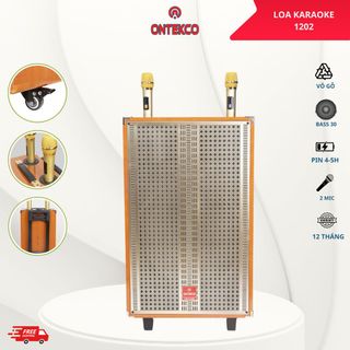Loa kéo karaoke ontekco 1202,bass 30,kèm 2 micro cao cấp,nghe nhạc hát karaoke cực đỉnh