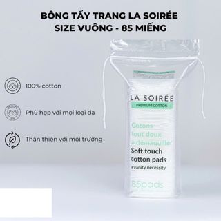 Bông Tẩy Trang LA SOIREE Cotton Tự Nhiên Siêu Dai & Mềm Mịn