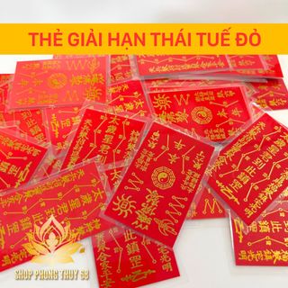 Sỉ Lá Thẻ Thái Tuế Giấy Đỏ Ép Nhựa Plastics Hóa Phạm Tháii Tuế 2025 Bình An May Mắn