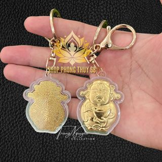 Sỉ Móc Khóa Ông Thần Tài Mạ Vàng 24K - Thiết Kế Cao Cấp, Phong Thủy Mang Lại May Mắn & Tài Lộc