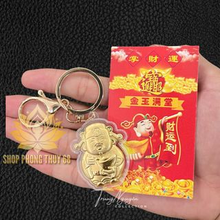 Sỉ Móc Khóa Ông Thần Tài Mạ Vàng 24K - Thiết Kế Cao Cấp, Phong Thủy Mang Lại May Mắn & Tài Lộc