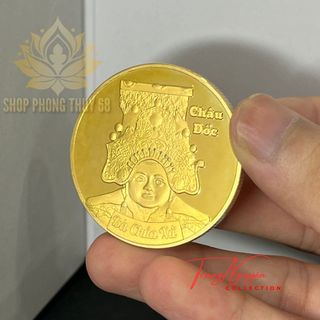 Sỉ Đồng Xu Lưu Niệm Bà Chúa Xứ Châu Đốc Mạ Vàng