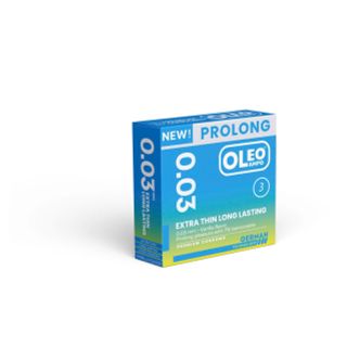 Bao cao su OLEO LAMPO 0.03 LONGLASTING hộp 3 chiếc chính hãng