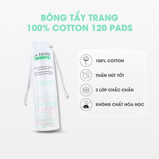 Bông Tẩy Trang LA SOIREE Cotton Tự Nhiên Siêu Dai & Mềm Mịn