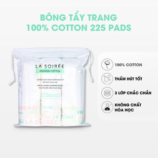 Bông Tẩy Trang LA SOIREE Cotton Tự Nhiên Siêu Dai & Mềm Mịn