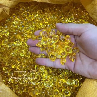 Sỉ  Thỏi Vàng Thủy Tinh Pha Lê Kim Nguyên Bảo Long Lanh Cực đẹp , Kích thước 14mm