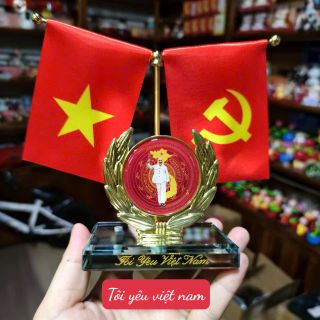 Bộ Cờ Đảng Và Cờ Tổ Quốc Trang Trí Xe Ô Tô, Văn Phòng Bàn Làm Việc