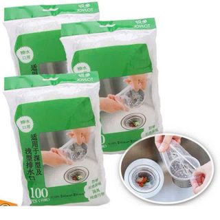 Combo 100 Túi Lọc Rác, Túi Lưới Lọc Rác Bồn Rửa Chén Bát Thông Minh