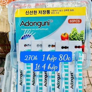 Bàn Chải Đánh Răng Xuất Xứ Nhật Bản Adonguni - Thùng 4 hộp (Hộp 80 cái)