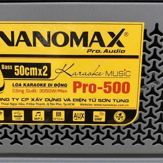 Loa Kéo Bình & Điện Nanomax Pro-500 Bass Đôi 50cm 3050w