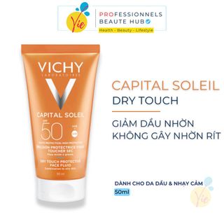 Kem chống nắng Vichy thoáng nhẹ không gây nhờn rít 50ml - Vichy Capital Soleil Dry Touch Face Fluid SPF50