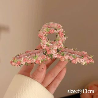 GẤP TÓC CHÉO THÊU HOA 13CM