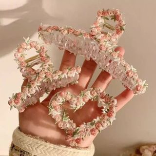 GẤP TÓC CHÉO THÊU HOA 13CM