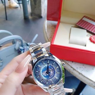 ĐỒNG HỒ NAM CAO CẤP AMEGA SEAMASTER AQUA MÁY CƠ DÂY XANH NHẠT