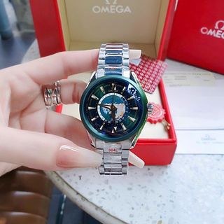 ĐỒNG HỒ NAM CAO CẤP AMEGA SEAMASTER AQUA MÁY CƠ DÂY XANH LÁ