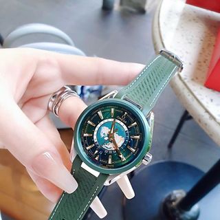 ĐỒNG HỒ NAM CAO CẤP AMEGA SEAMASTER AQUA MÁY CƠ DÂY XANH LÁ