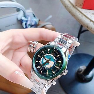 ĐỒNG HỒ NAM CAO CẤP AMEGA SEAMASTER AQUA MÁY CƠ DÂY XANH LÁ