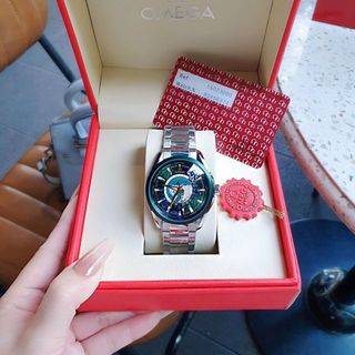 ĐỒNG HỒ NAM CAO CẤP AMEGA SEAMASTER AQUA MÁY CƠ DÂY XANH LÁ