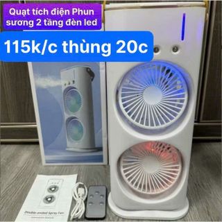 Quạt Tích Điện Phun Sương 2 Tầng Đèn Led Loại 1