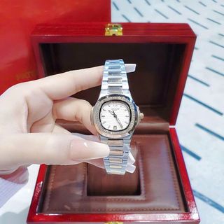 ĐỒNG HỒ NỮ CAO CẤP PATET MẶT VUÔNG   VIỀN HỘT