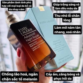 Tinh Chất Phục Hồi Da Ban Đêm Es.tee Lauder Advanced Night Repair 100ml mang lại làn da trắng sáng, mịn màng không tì vết.( super )