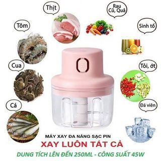 MÁY XAY TỎI, ỚT ĐA NĂNG 250ML MÀU HỒNG