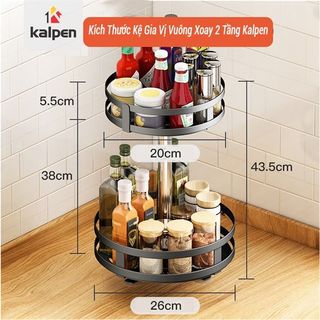 Kệ Xoay Đựng Gia Vị 2 Tầng