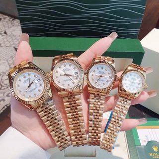 ĐỒNG HỒ NAM NỮ CAO CẤP RÔLES DÂY THÉP MẶT KÍNH SAPHIRE NIỀNG KHÍA