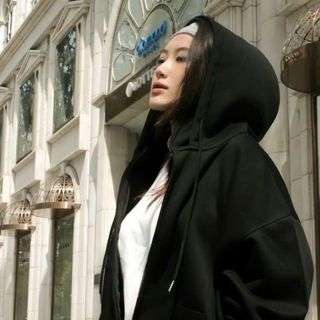 Áo Khoác Hoodie Zip Ninja Trơn Cổ Cao 2 Nón có túi Trong Tay Xỏ Ngón Phong Cách Ninja Che Mặt Mũ Rộng Siêu Ngầu