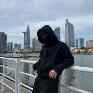 Áo Khoác Hoodie Zip Ninja Trơn Cổ Cao 2 Nón có túi Trong Tay Xỏ Ngón Phong Cách Ninja Che Mặt Mũ Rộng Siêu Ngầu
