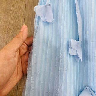 [Không kèm khoác] Maxi đôi mẹ và bé - Váy maxi dập ly 2 dây đính hoa cho mẹ và bé đi biển