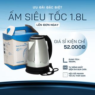 Bình Đun Siêu Tốc Inox 1.8L Công Suất 1500W