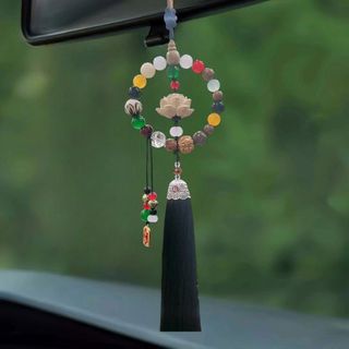 Khánh Phật Bình An Treo Xe - Dây Khánh Gỗ Hoàng Dương Quan Âm Hoa Sen Vòng Gỗ Hoàng Liên Thu Hút Tài Lộc Và May Mắn