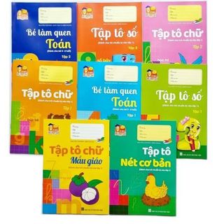 SET 10 QUYỂN SÁCH TẬP VIẾT CHỮ,SỐ KÈM BÚT