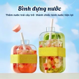 Khay làm đá viedn thông minh 2 trong 1 tích hợp bình đựng nước ( 500ml )