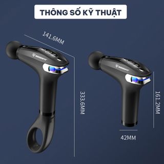 Máy massage cầm tay chính hãng GOODFIT GF01MG có tay cầm trợ lực
