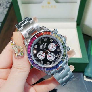 ĐỒNG HỒ NAM CAO CẤP RÔLES MÁY CƠ VIỀN ĐÁ MÀU