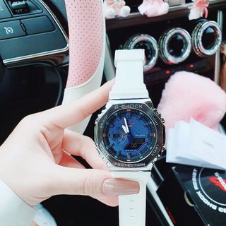 ĐỒNG HỒ ĐIỆN TỬ CAO CẤP CAXIO MẶT BÁT GIÁC TRẮNG NIỀNG THÉP FULLBOX UNISEX